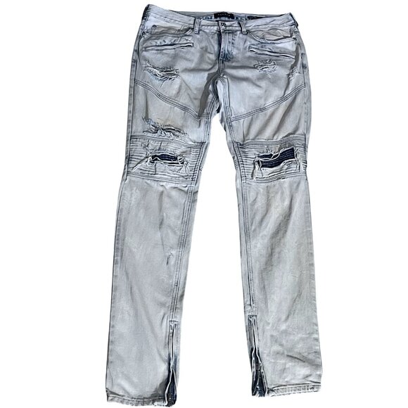 PACSUN Comfort Stretch Skinny Jeans – Light Wash Distressed | Men’s 32x32 - Picture 3 of 6